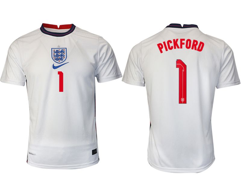 Men 2020-2021 European Cup England home aaa version white #1 Nike Soccer Jersey